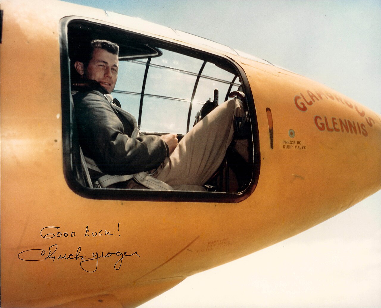Chuck Yeager nell’abitacolo del Bell X-1 «Glamorous Glennis»